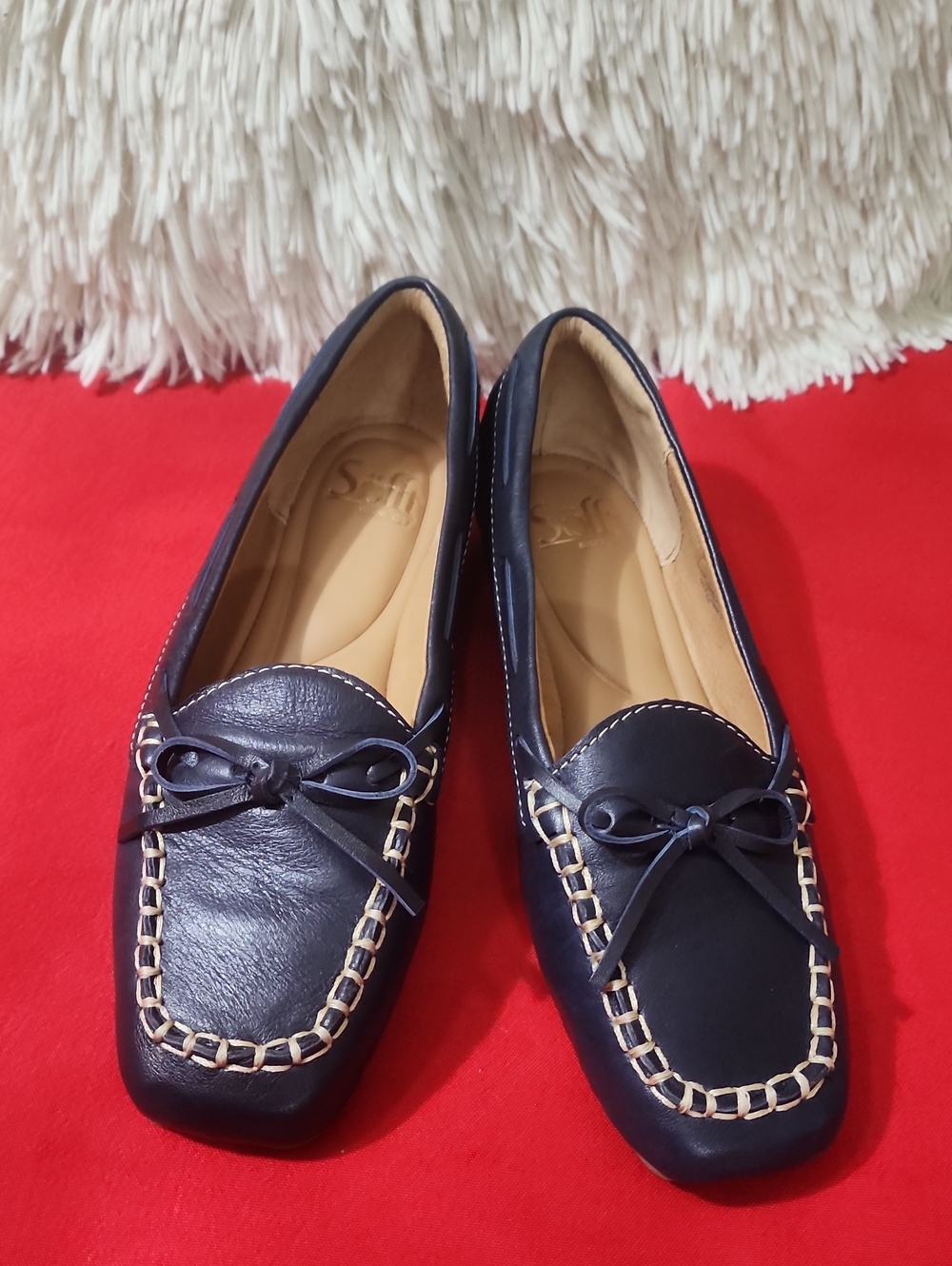 Sofft Pam Women's Navy Blue Leather Loafer Shoes